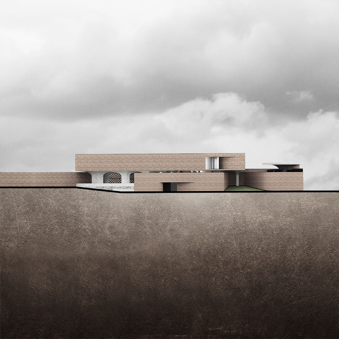 Professor Hesabi Tomb and Cultural center- Drawing- Elevation