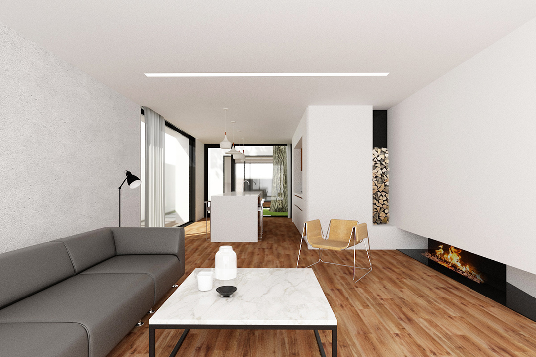 Horizontal Void House by Pratic[A] Studio- Interior