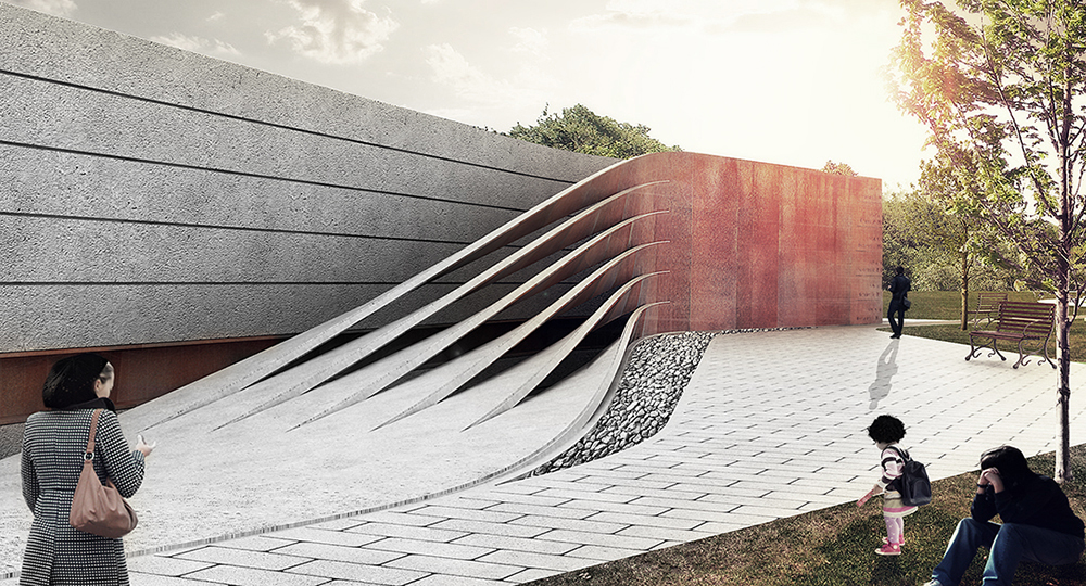 Memorial to victims of fire incident- Pratic A Studio یادمان شین‌آباد - استودیو پراتیک
